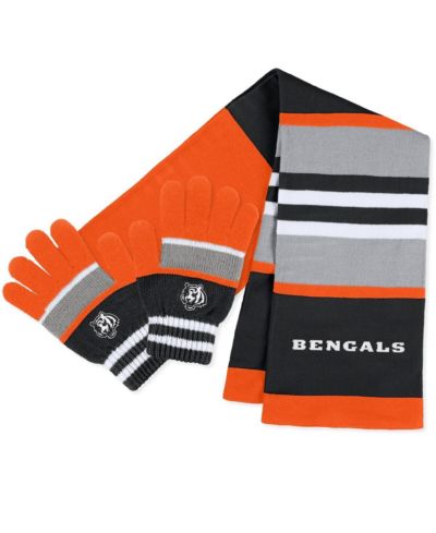 Женский комплект WEAR by Erin Andrews Cincinnati Bengals: перчатки и шарф в полоску