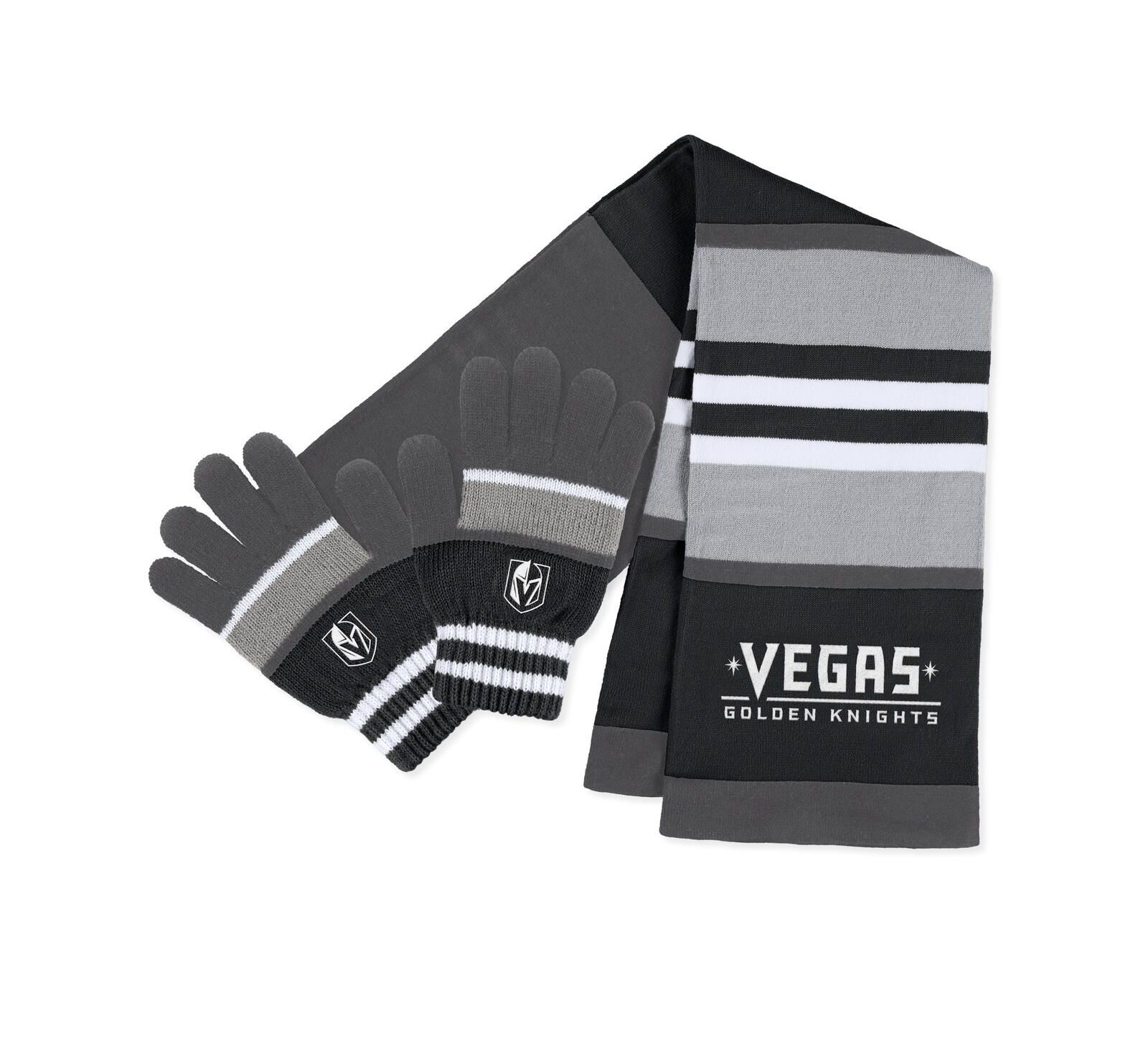 Женский комплект WEAR by Erin Andrews: перчатка и шарф Vegas Golden Knights Stripe