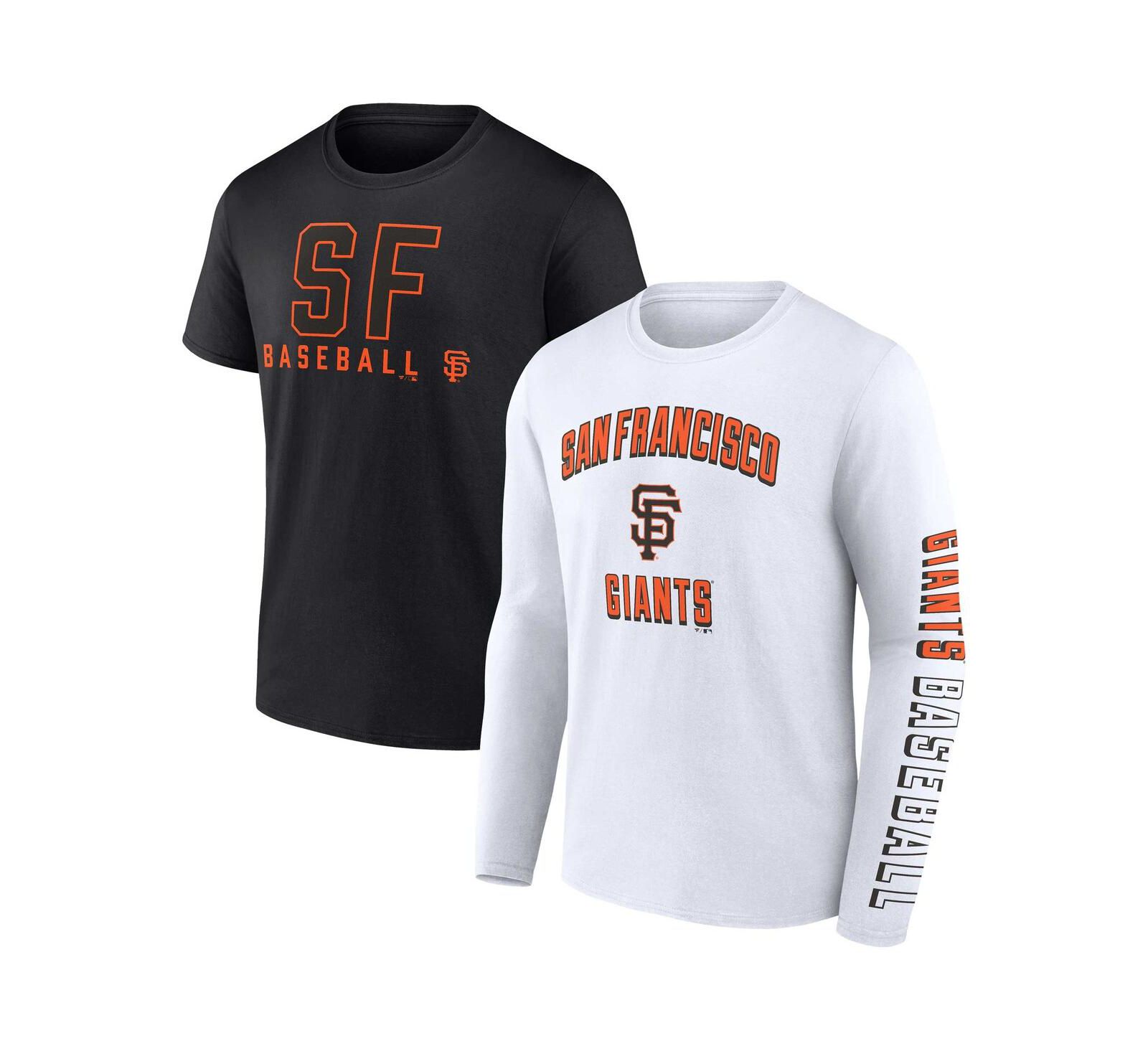 Men's Fanatics Black, White San Francisco Giants Two-Pack Combo T-shirt Set
