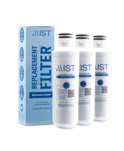 Mist Replacement Refrigerator Water Filter 3-Pack Compatible with LG LT1000P and Kenmore Models