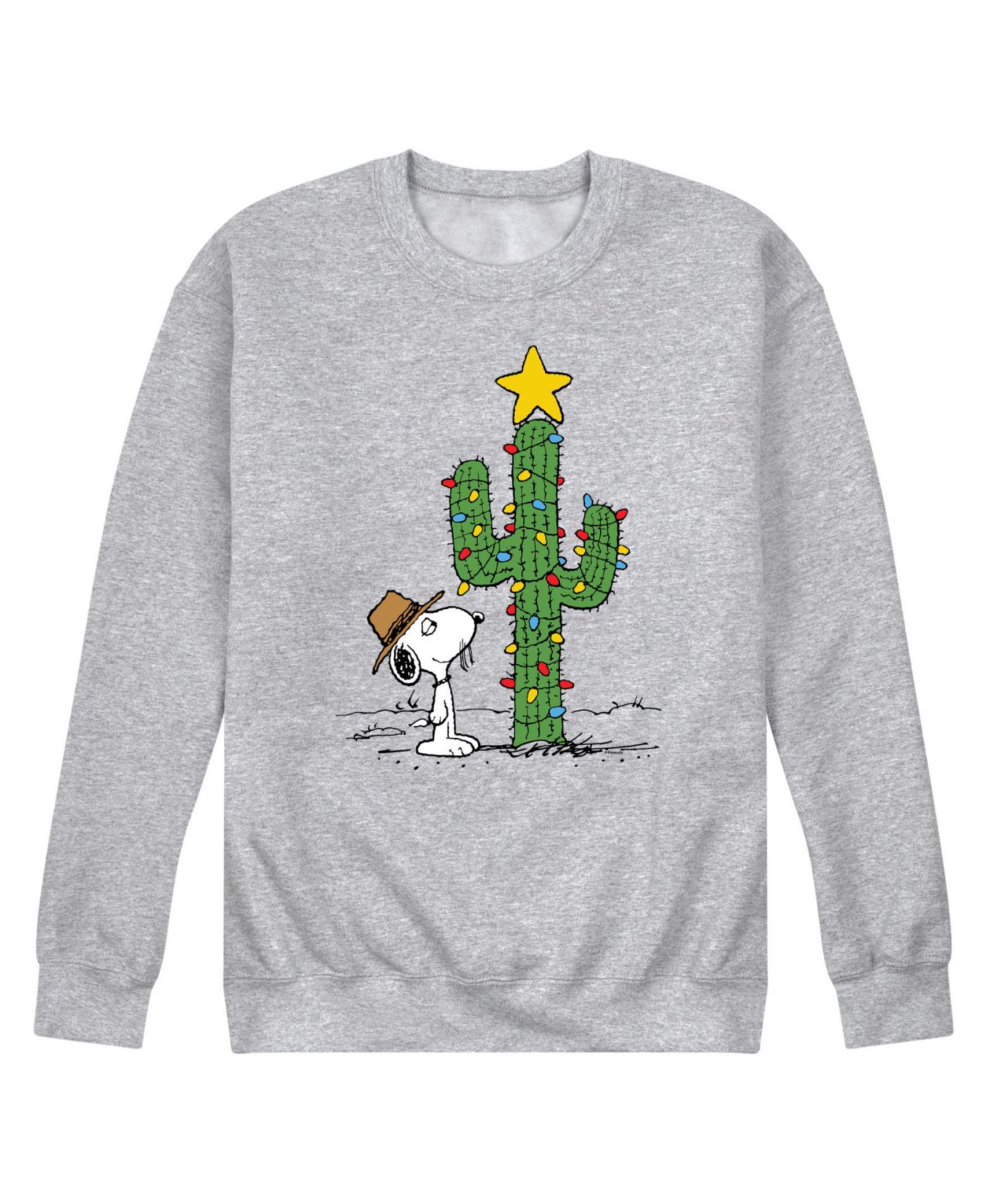 AIRWAVES Men's Peanuts Crew-neck Fleece T-shirt