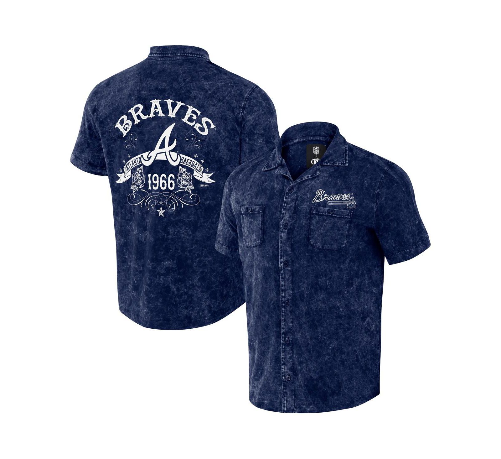 Мужская рубашка Fanatics Darius Rucker Collection Atlanta Braves Denim Team Color Button-Up