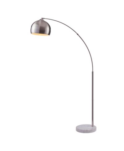 Напольный металлический торшер Teamson Home Arquer Arc с абажуром Bell Shade