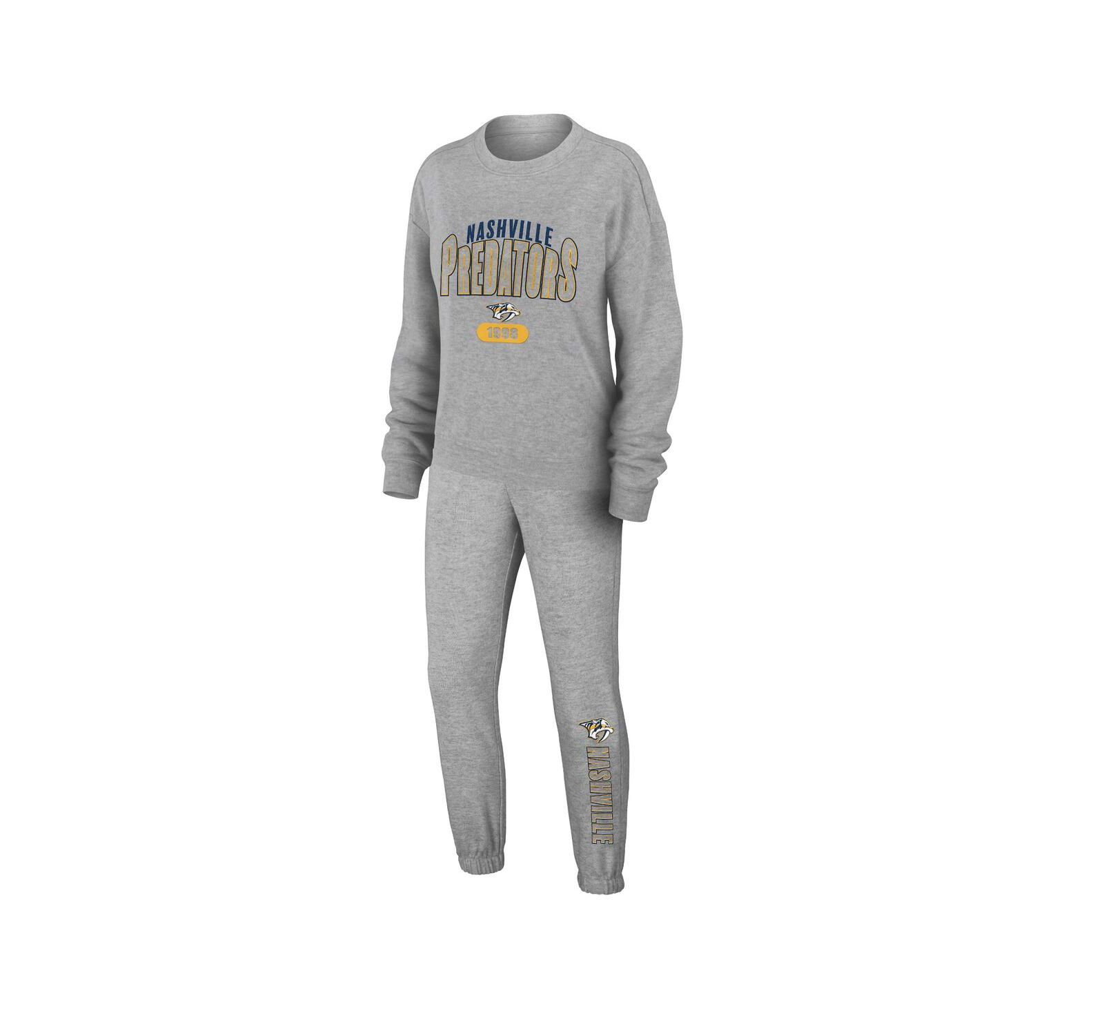 Женский комплект для сна WEAR by Erin Andrews Heather Gray Nashville Predators (футболка и брюки)