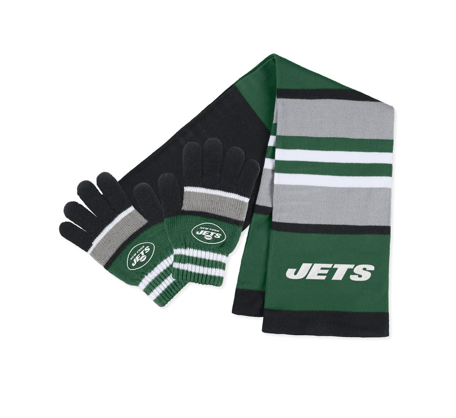 Женский набор WEAR by Erin Andrews New York Jets Stripe Glove and Scarf