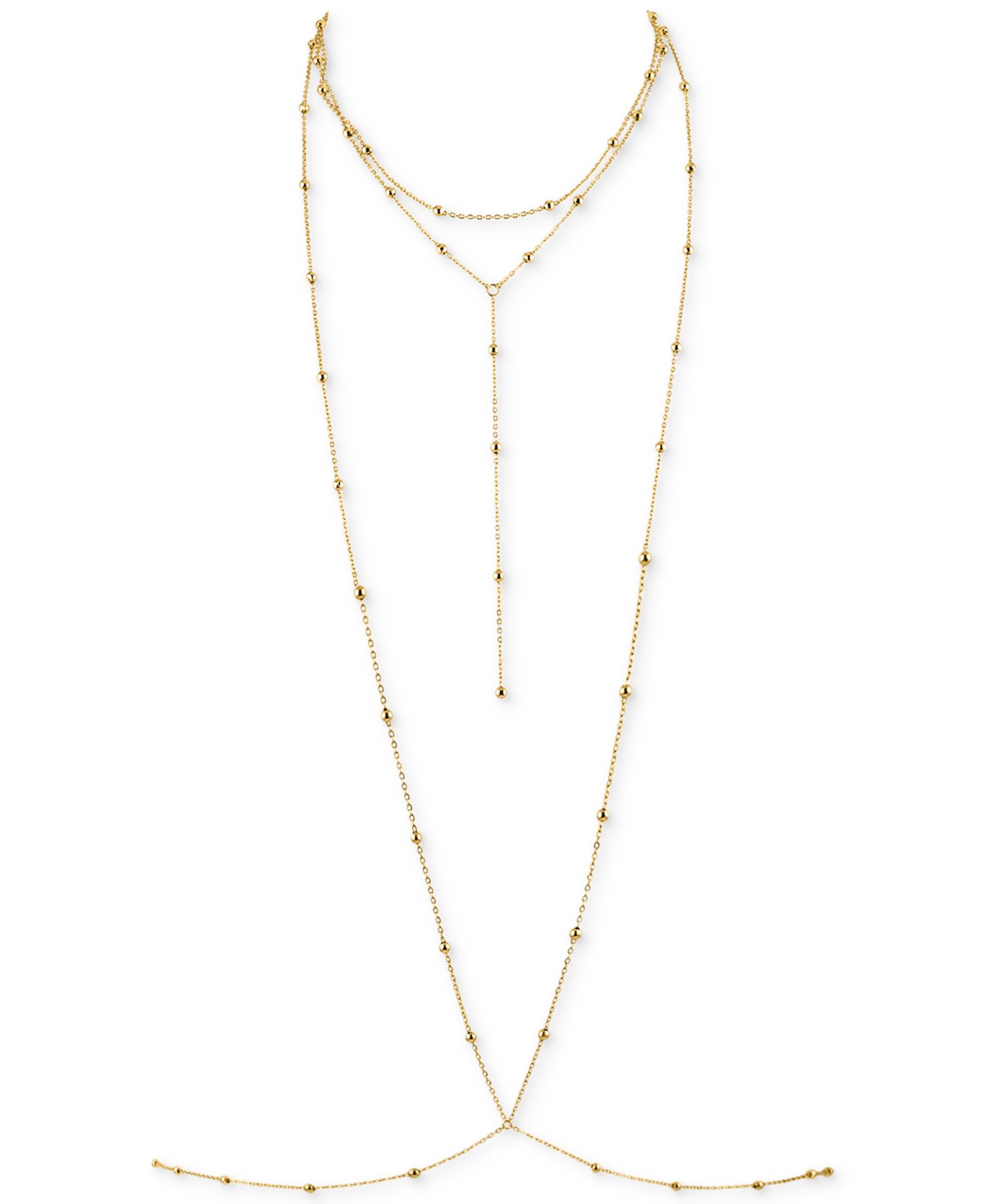 OMA THE LABEL 18k Gold-Plated Dainty Bead Layered Body Chain