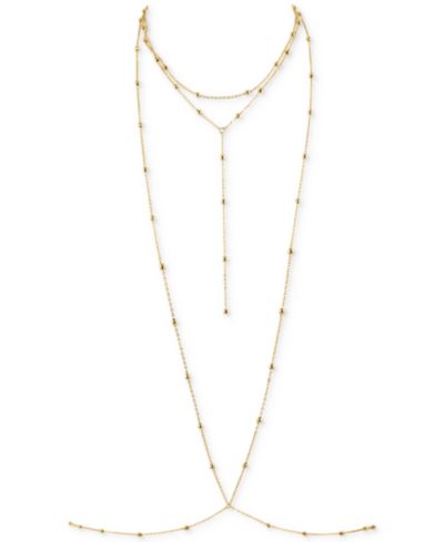 OMA THE LABEL 18k Gold-Plated Dainty Bead Layered Body Chain