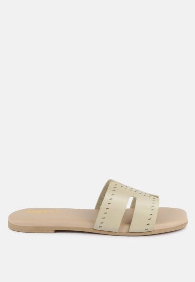 IVANKA Women's Cut Out Slip On Sandals