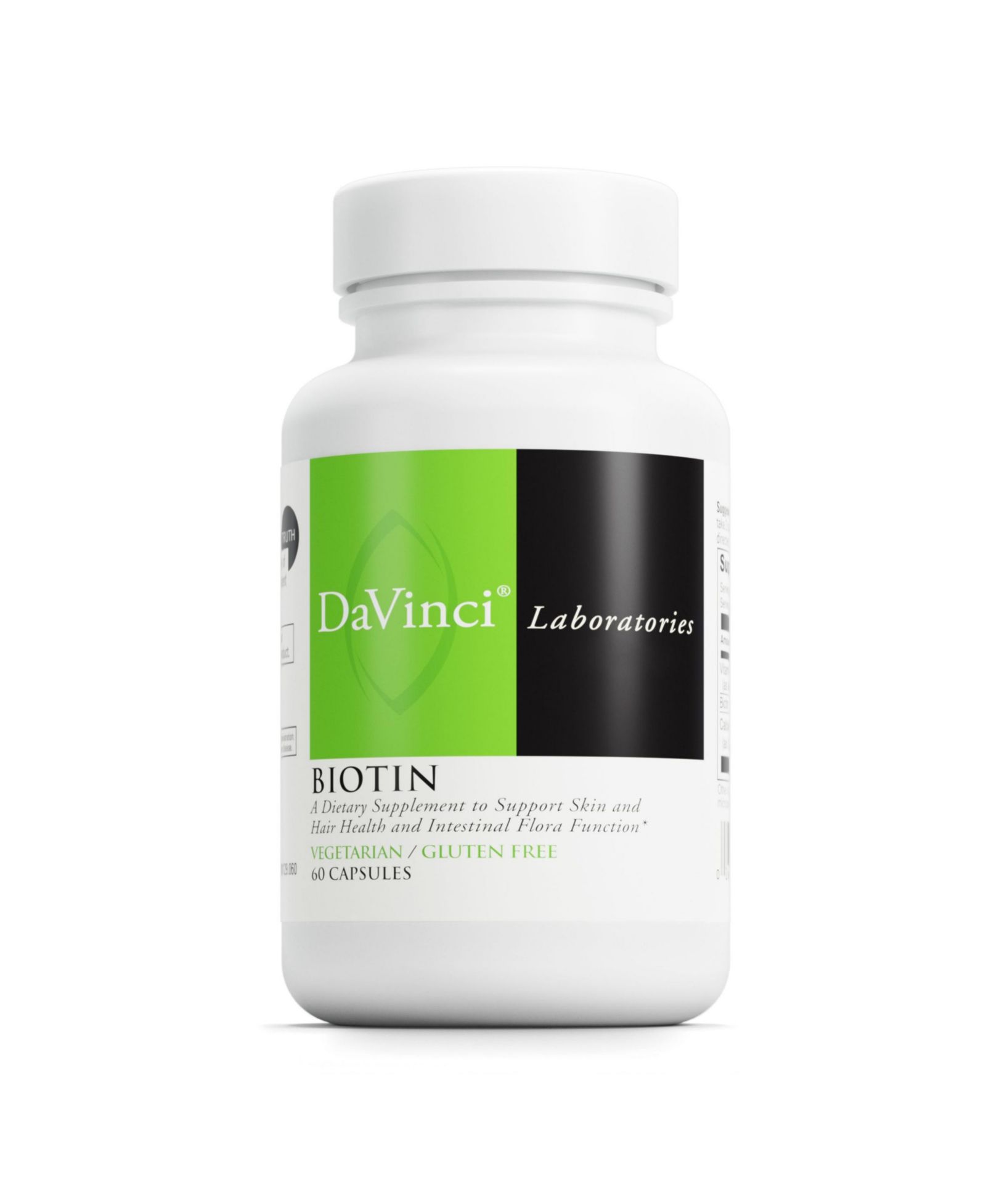 DaVinci Labs Biotin — добавка для здоровья кожи, волос и кишечной микрофлоры с витамином C и кальцием в форме карбоната кальция