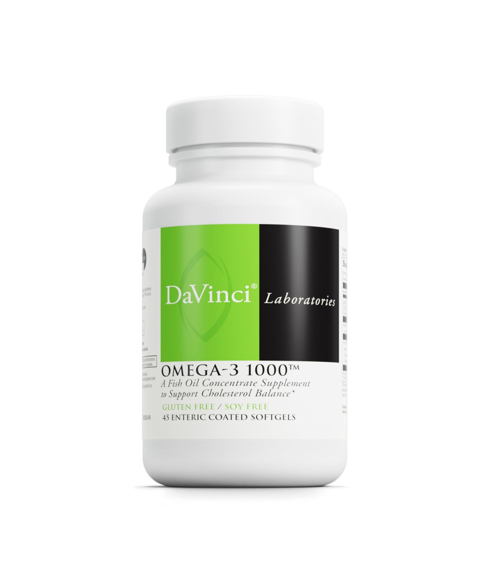 Пищевая добавка DaVinci Labs Omega-3 1000 для поддержания уровня холестерина и поддержки иммунитета, волос и кожи