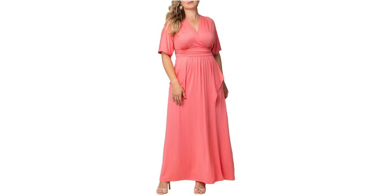 Женское платье Kiyonna Plus Size Indie Flair Maxi с рукавами кимоно