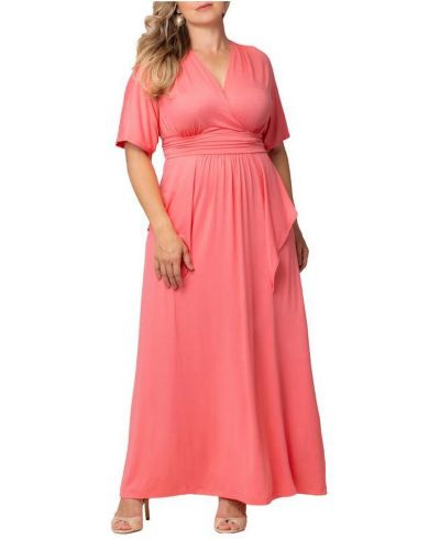 Kiyonna Women's Plus Size Indie Flair Maxi Dress with Kimono Sleeves