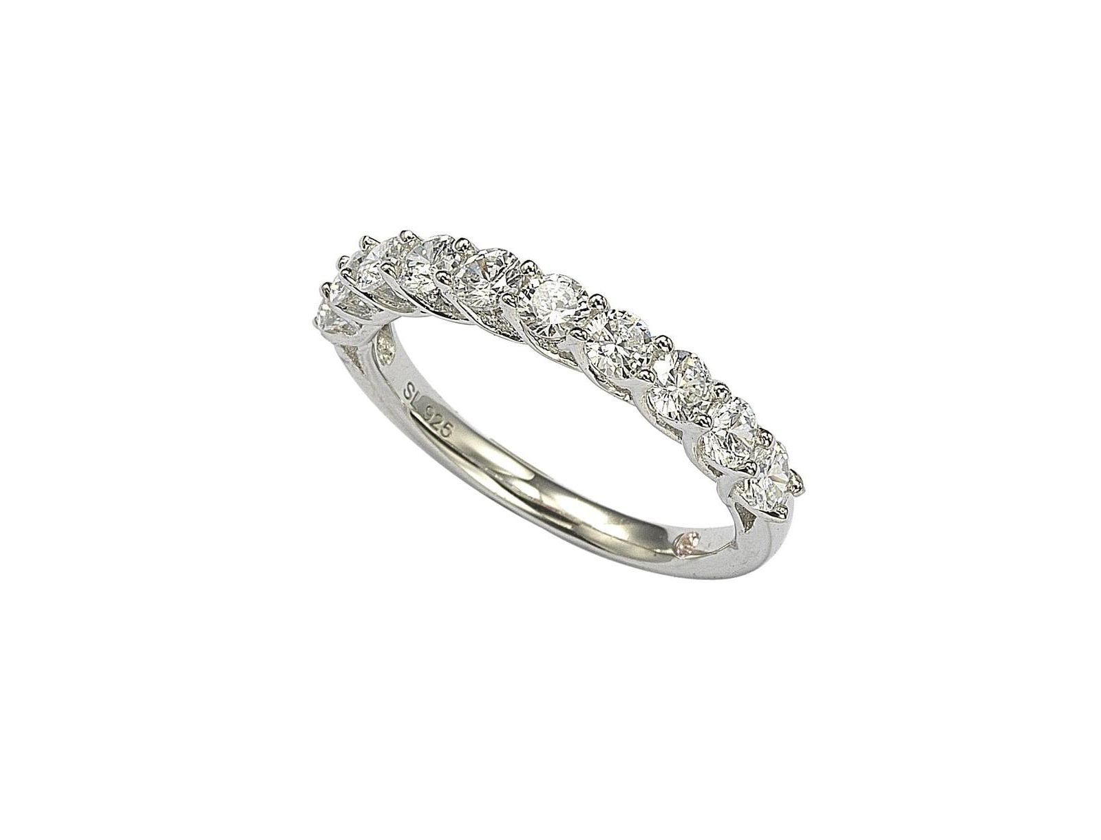 Suzy Levian New York White Cubic Zirconia Half Band Ring