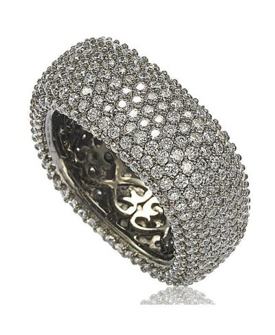 Кольцо Suzy Levian Sterling Silver Cubic Zirconia Square Pave Eternity