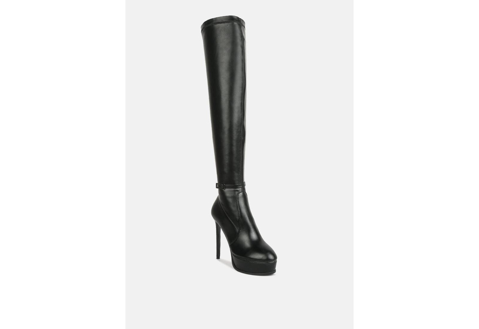 Высокие сапоги TWINKLES Womens Patent Stiletto Heeled Long Boots