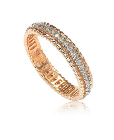 SUZY LEVIAN NEW YORK Suzy Sterling кольцо с цирконием, французская филигрань, eternity band