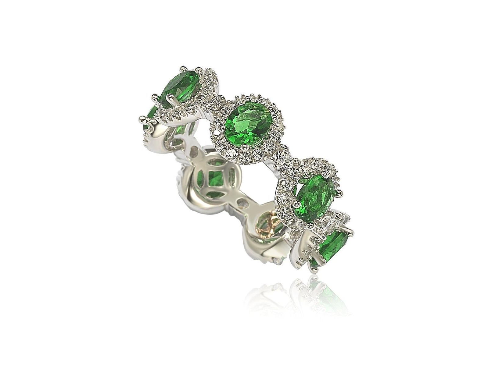 Suzy Levian New York Cubic Zirconia Oval Cut Stackable Band Ring
