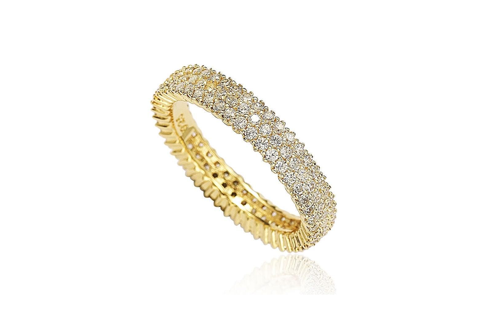 Кольцо-дорожка Suzy Levian Sterling Silver Micro-Pave White Cubic Zirconia