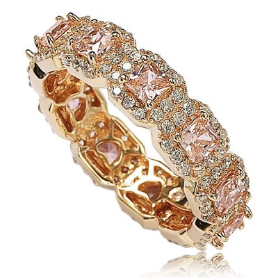 Suzy Levian кольцо Eternity Band с кубическим цирконием Princess Cut