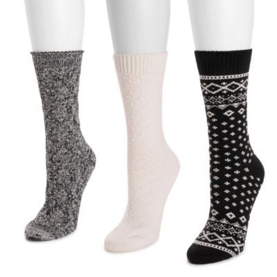 Muk Luks Women's 3 Pack Boot Socks