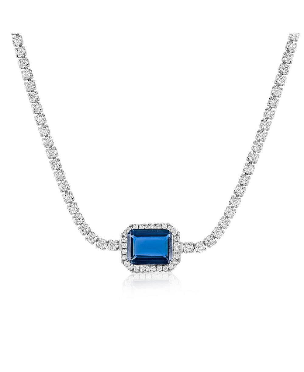 Sterling Asscher-Cut CZ чокер (Or)