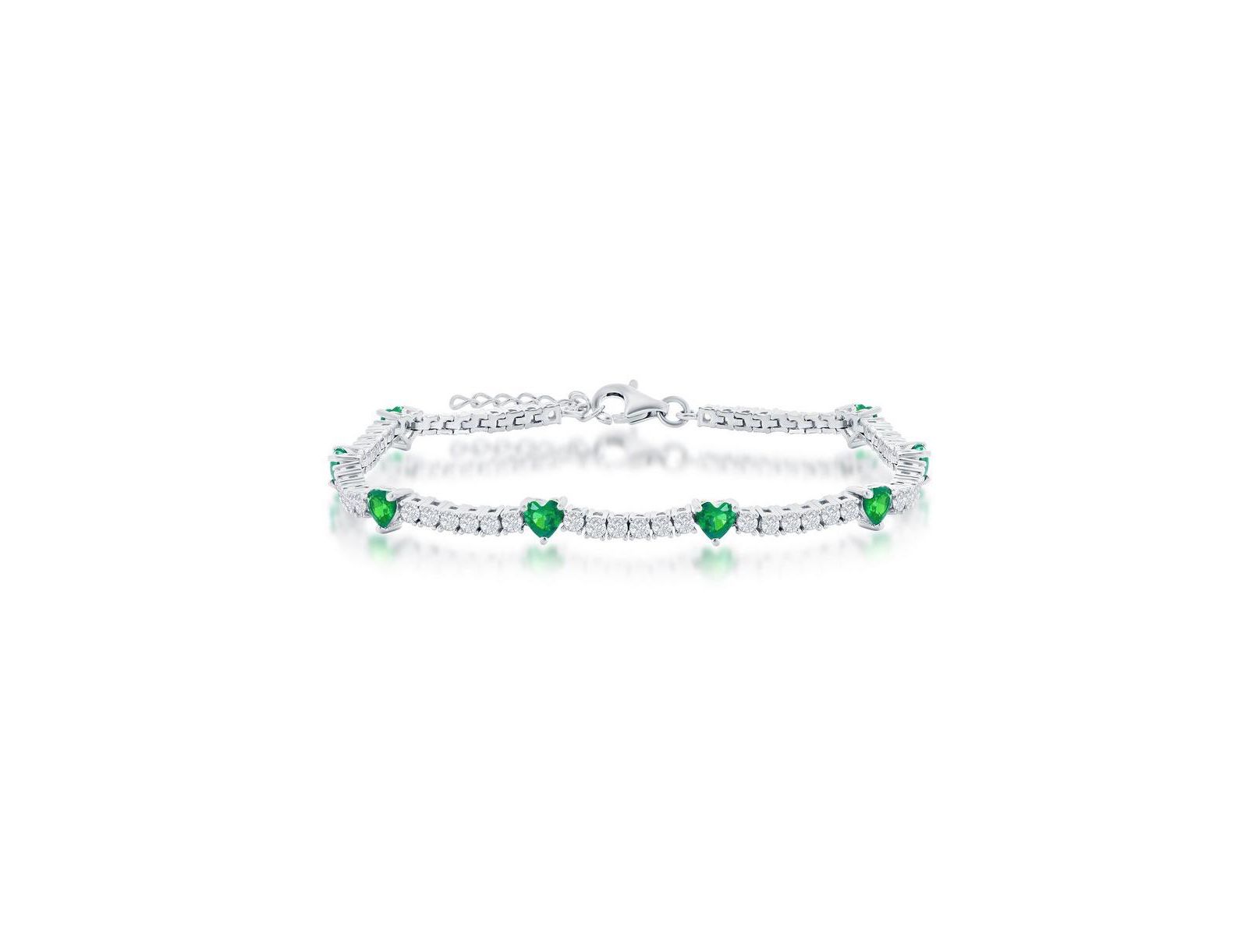 Браслет Simona Sterling CZ heart Tennis