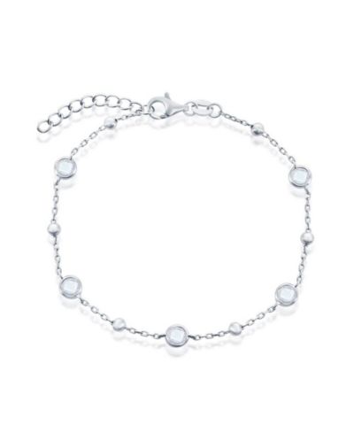Браслет Simona Sterling Bezel-Set and CZ Bead