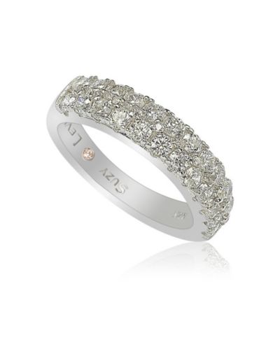 Кольцо Suzy Levian White Cubic Zirconia в стерлинговом серебре Pave Half Eternity