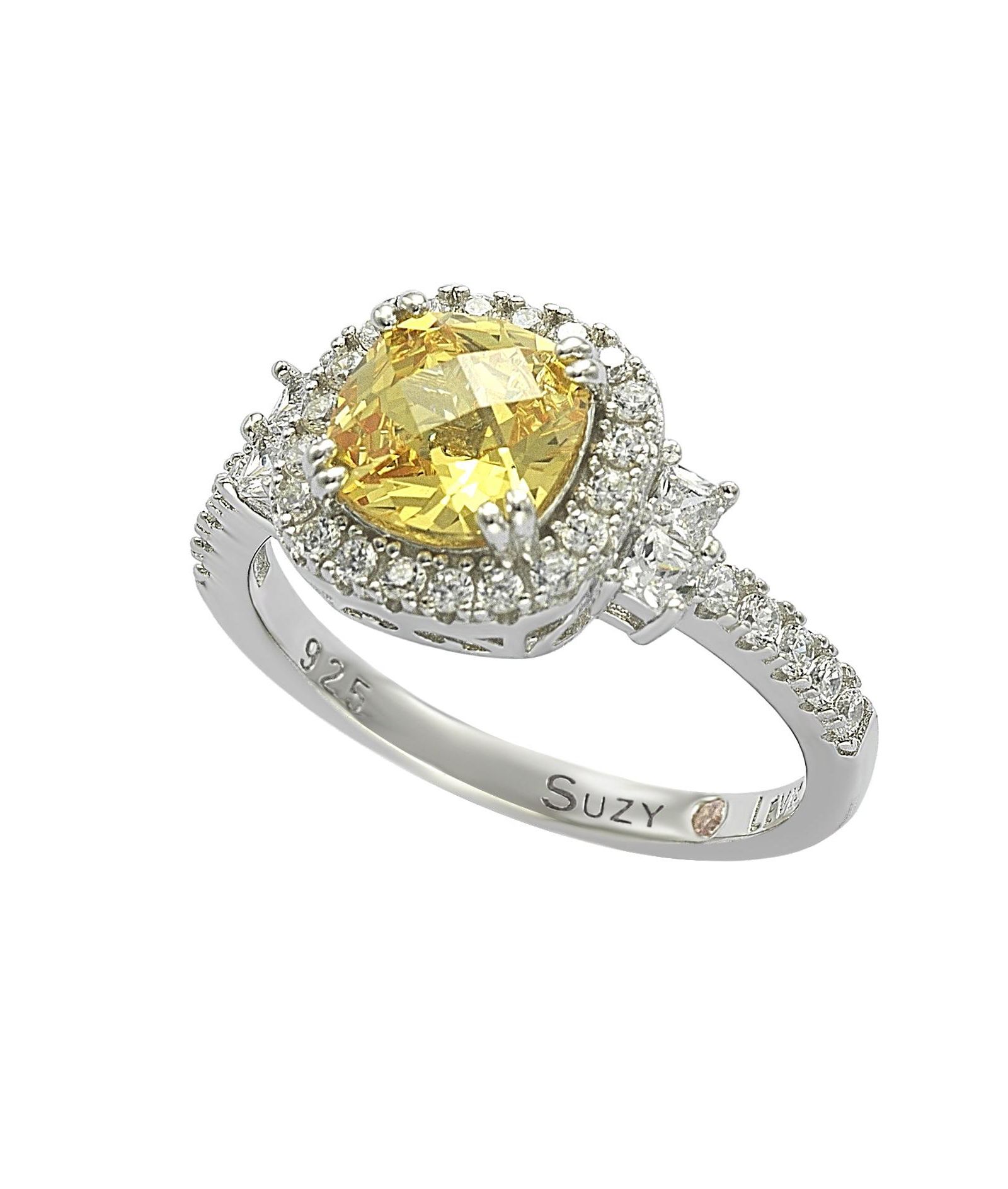 Suzy Levian New York Yellow & White Cubic Zirconia Ring