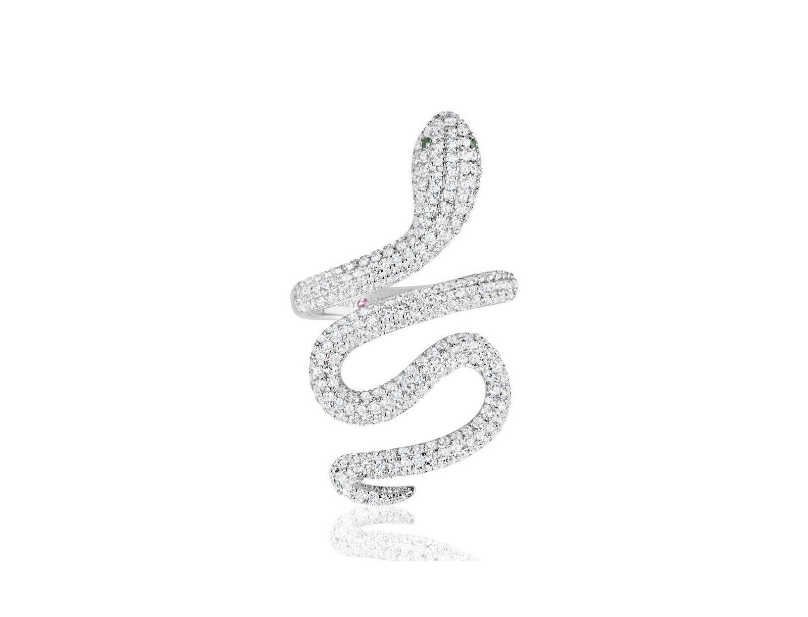 Suzy Levian New York Cubic Zirconia Snake Ring