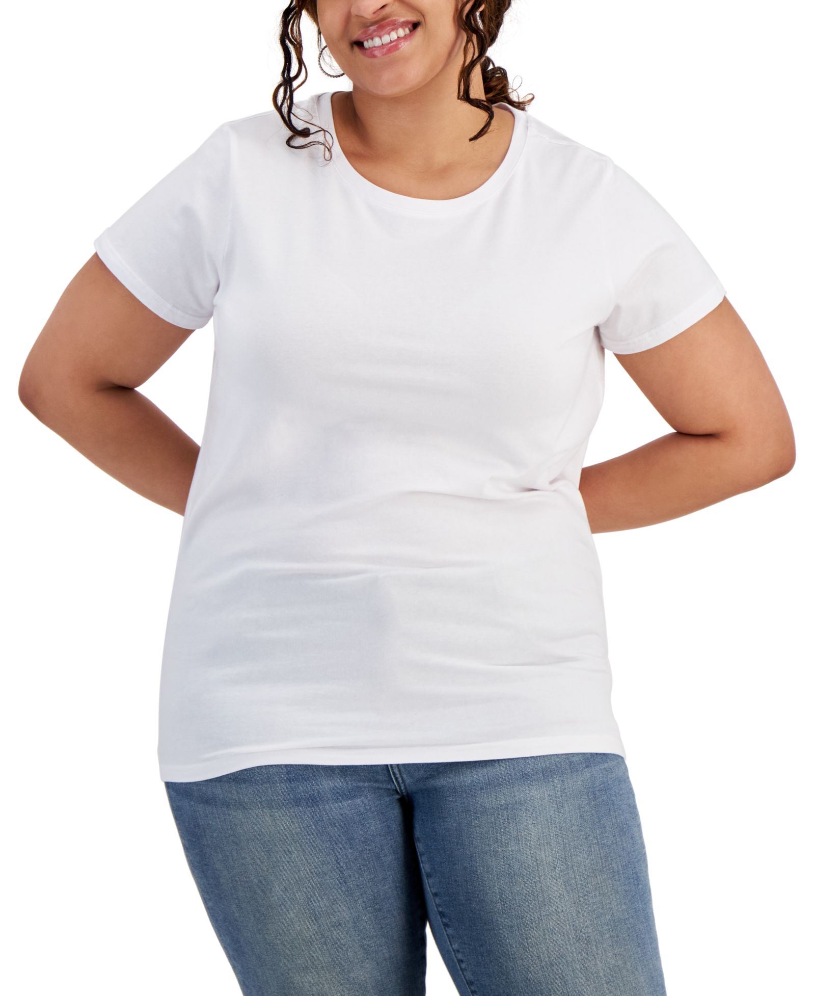 Aveto Plus Size Basic Crewneck Short-Sleeve T-Shirt