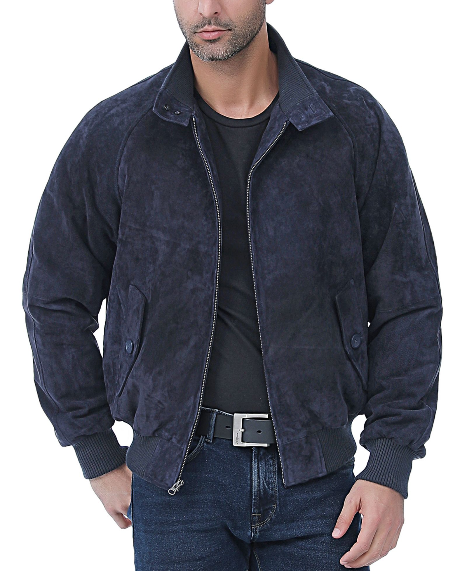 Landing Leathers Men WWII Suede Leather Bomber Jacket