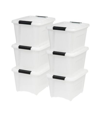 Пластиковый контейнер для хранения IRIS 6 Pack 19qt с крышкой, Pearl