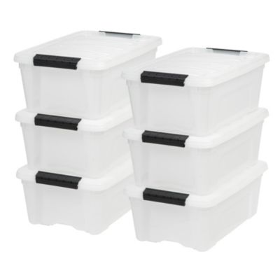 Набор пластиковых контейнеров IRIS 13 Qt Stackable с крышками, Pearl, 6Pk