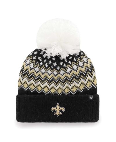 '47 Brand Женская черная вязаная шапка с помпоном New Orleans Saints Elsa
