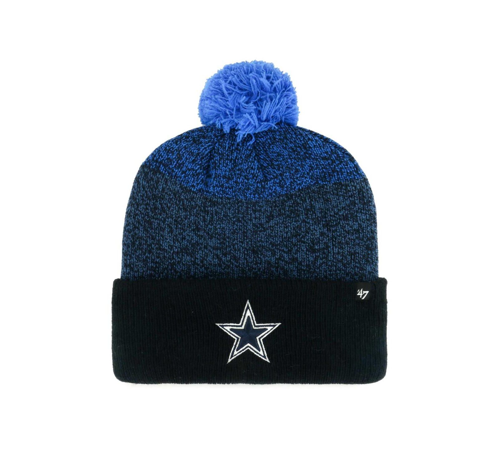 Men's '47 Brand Navy Dallas Cowboys Dark Freeze Cuffed Knit Hat with Pom