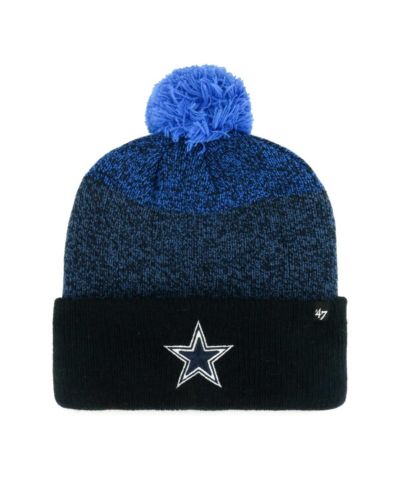 Мужская вязаная шапка '47 Brand Navy Dallas Cowboys Dark Freeze Cuffed Knit Hat with Pom