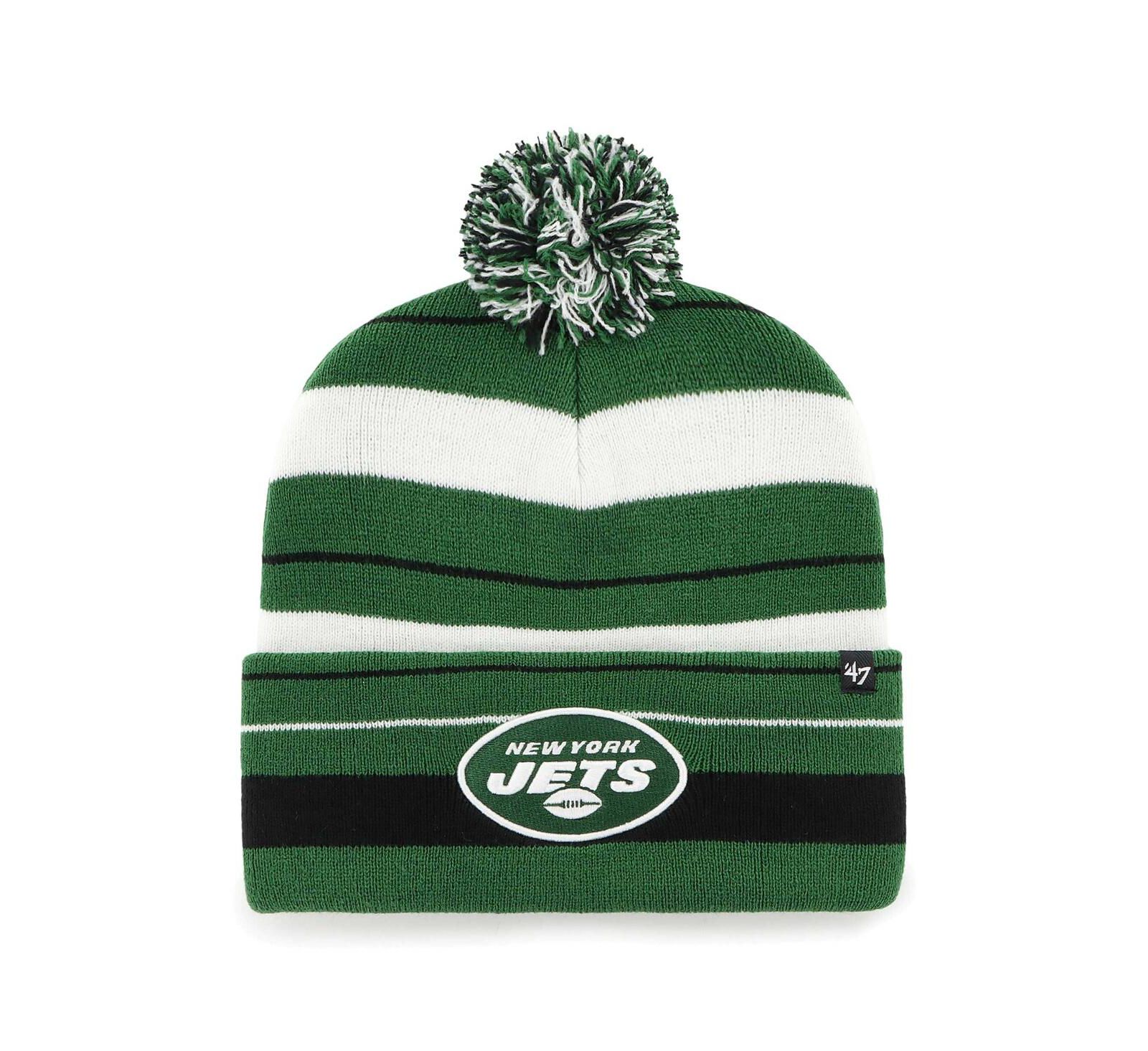Men's '47 Brand Green New York Jets Powerline Cuffed Knit Hat with Pom