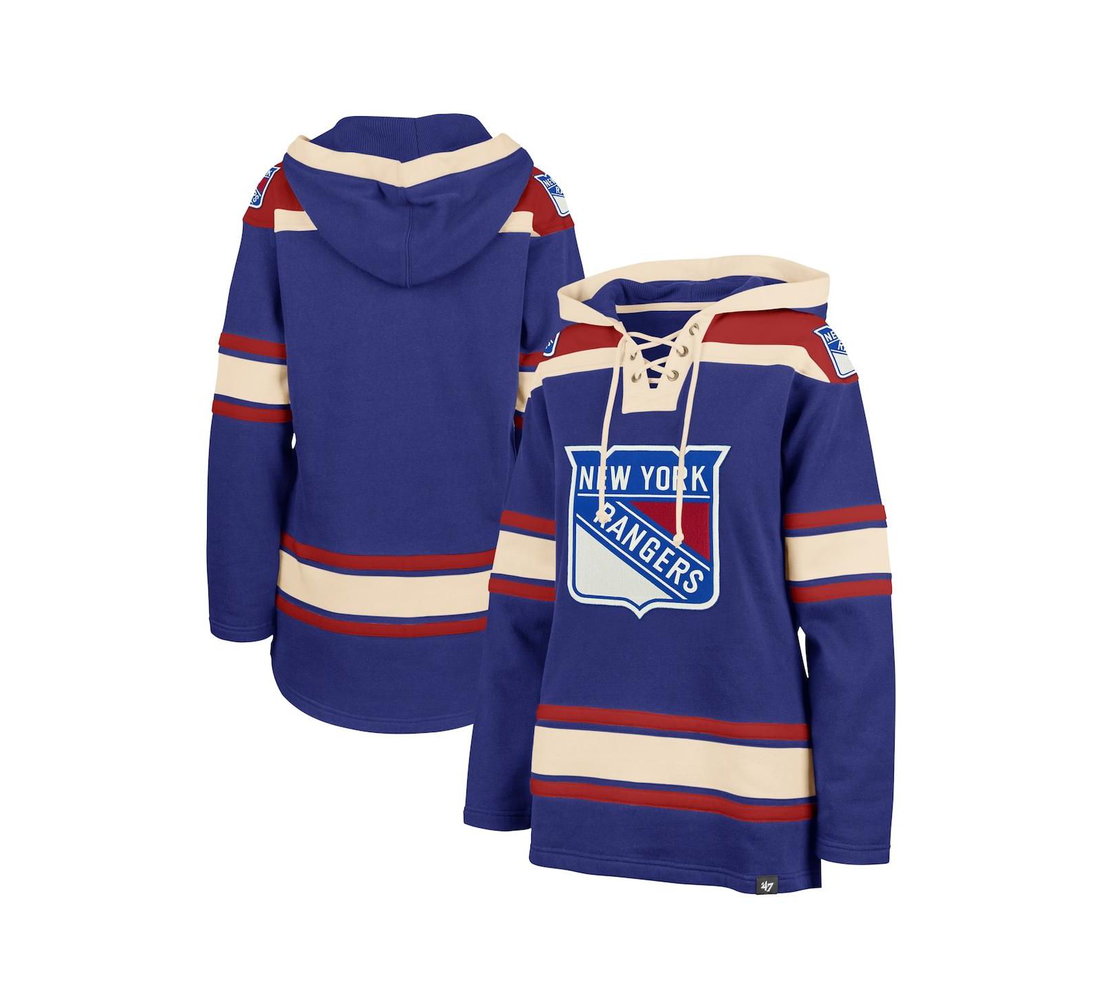 Женское худи '47 Brand Blue New York Rangers Superior Lacer Pullover