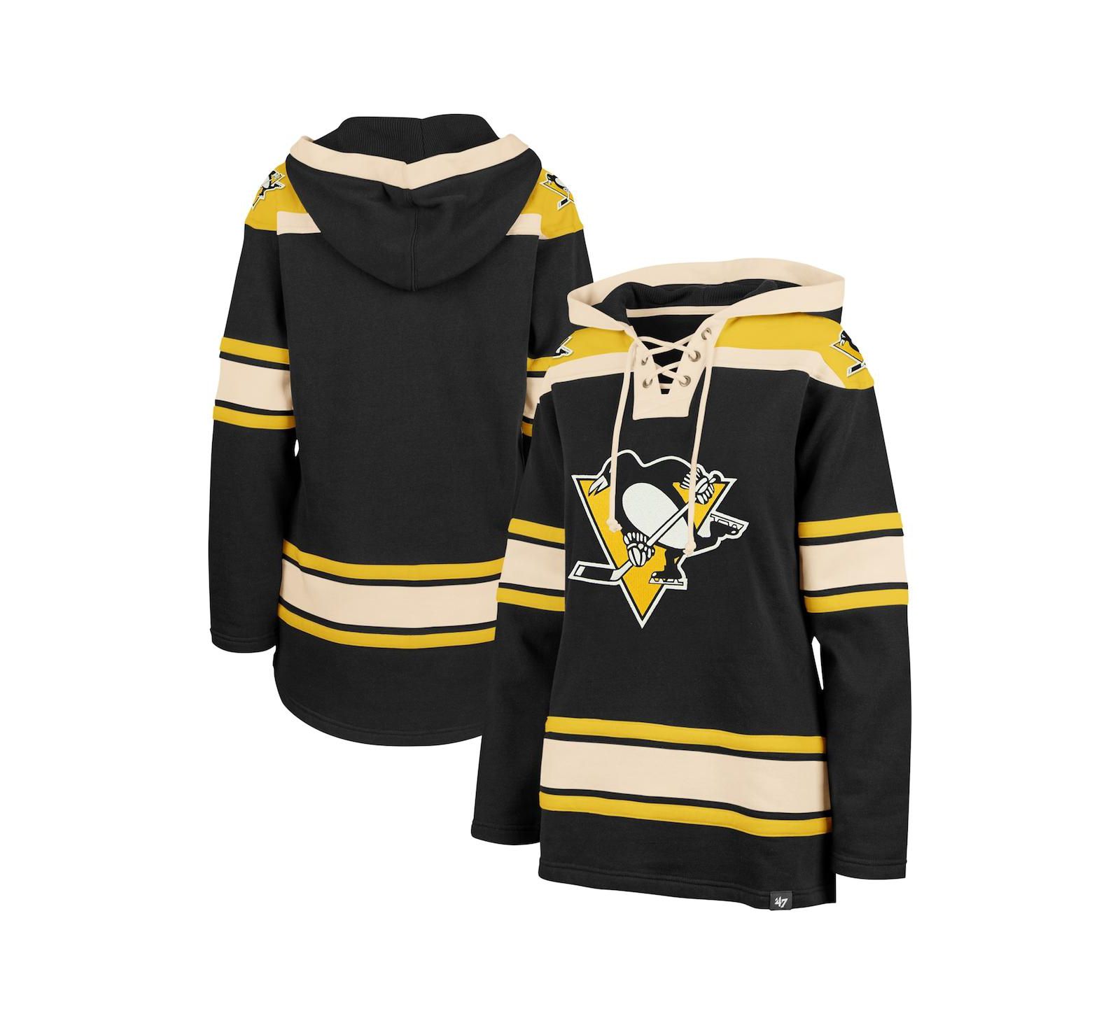 '47 Brand Женское худи-толстовка Pittsburgh Penguins Superior Lacer, черный цвет