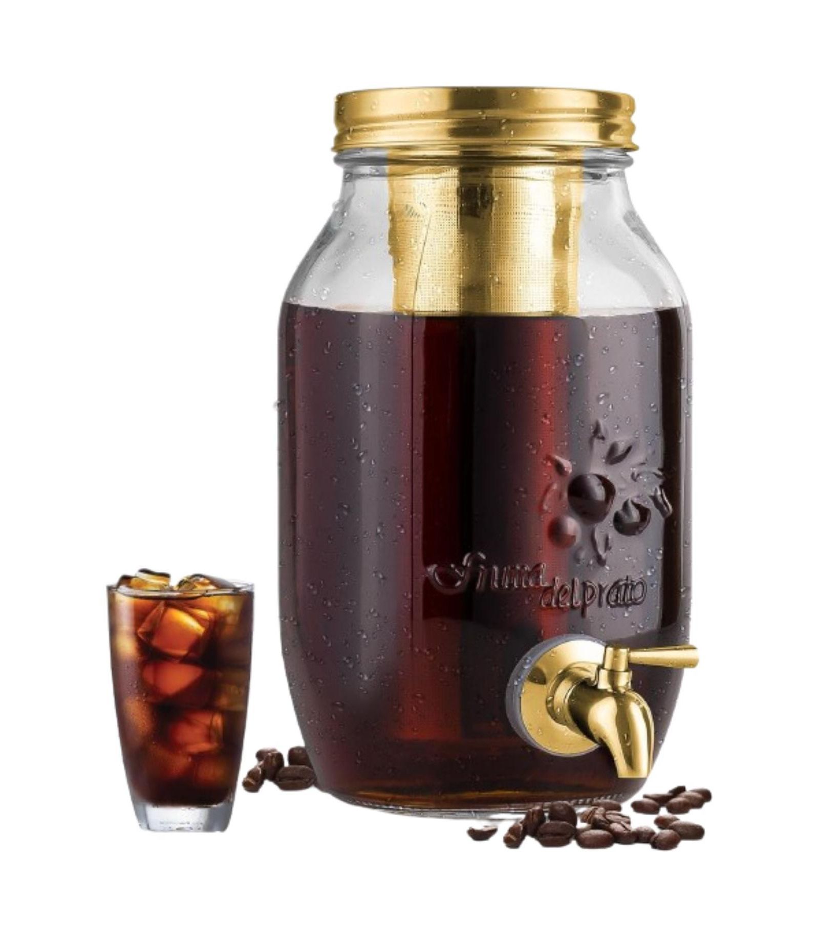1.5L Cold Brew Coffee Maker with Glass Carafe & Stainless Steel Filter