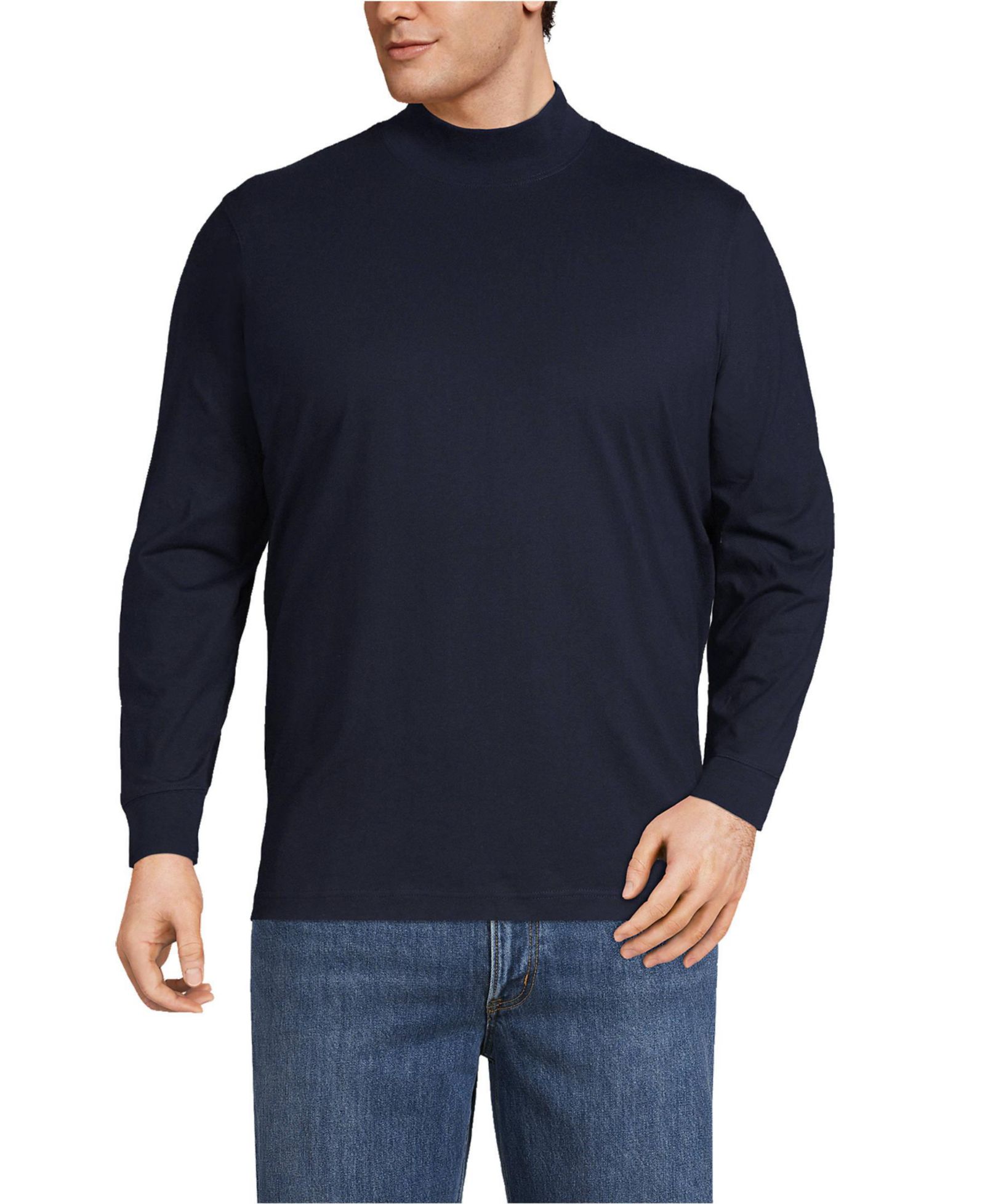 Lands' End Big & Tall Super-T Mock Turtleneck