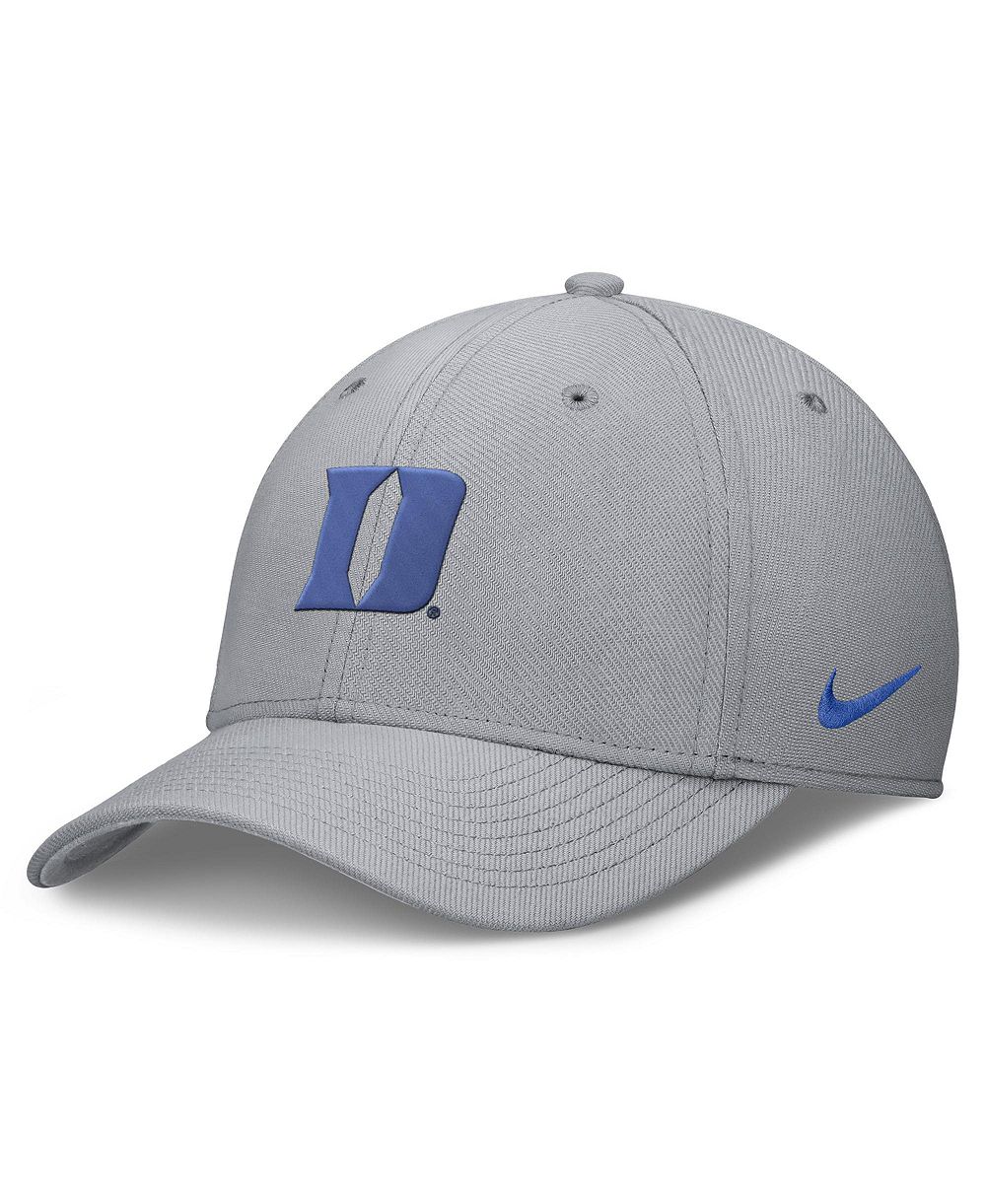 Мужская кепка Nike Duke Blue Devils Rise SwooshFlex Dri-FIT серая