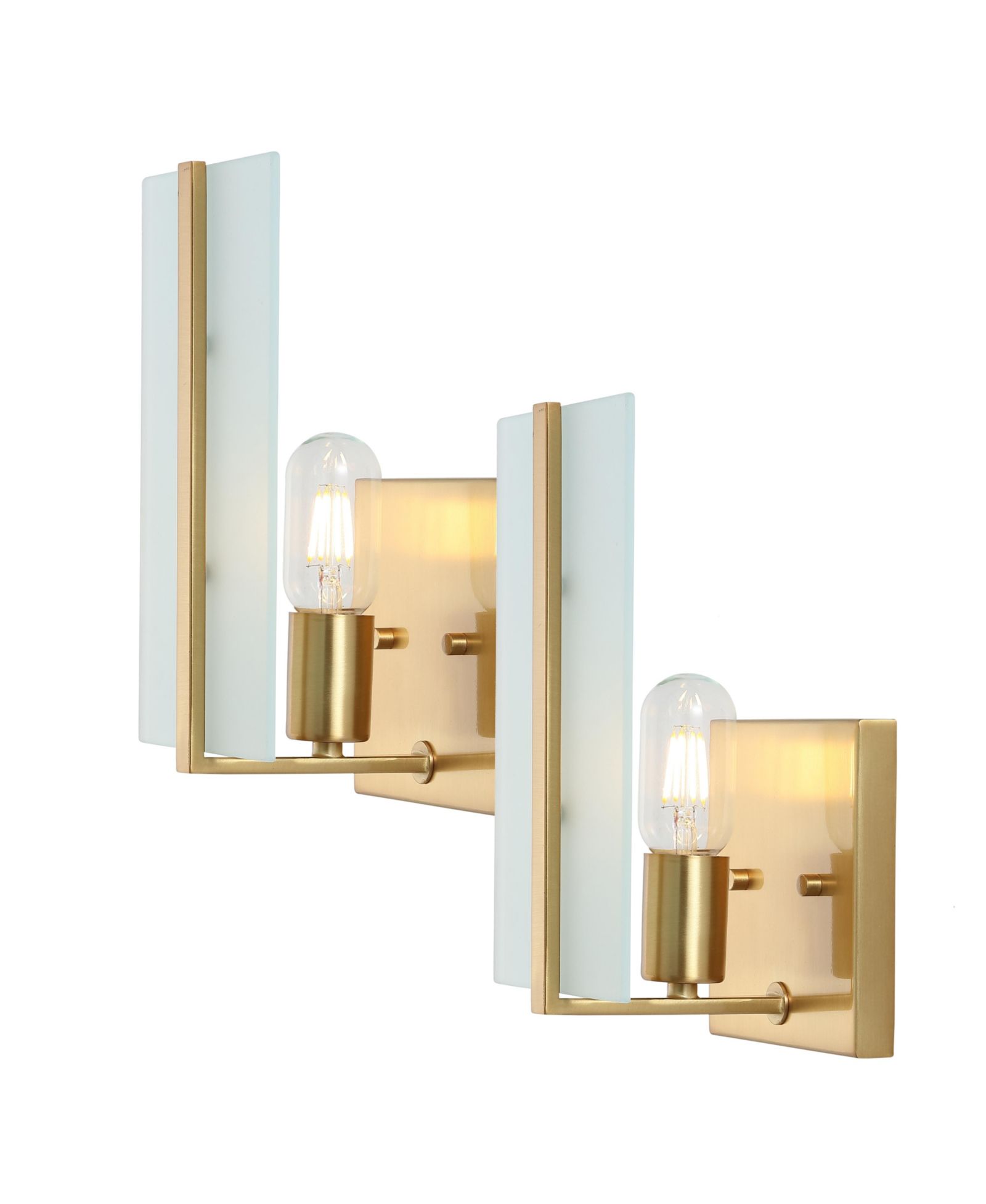 Mila Modern Coastal Iron/Glass LED Sconce (Set of 2)
