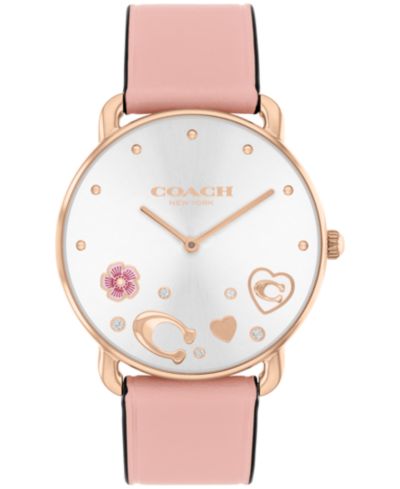COACH Женские часы Elliot Blush кожаный ремешок 36mm