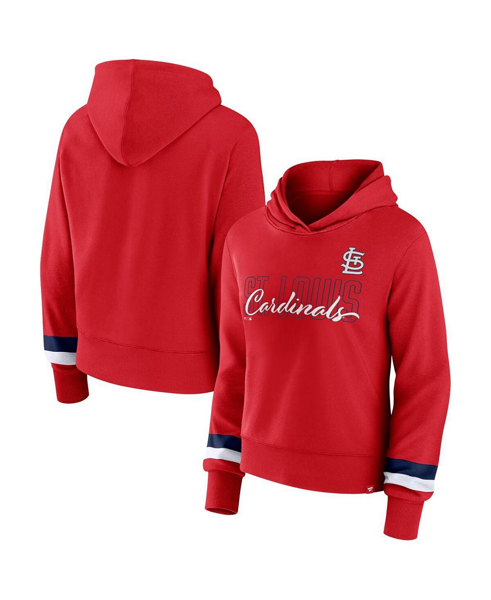 Женское худи Fanatics красное St. Louis Cardinals Over Under Pullover