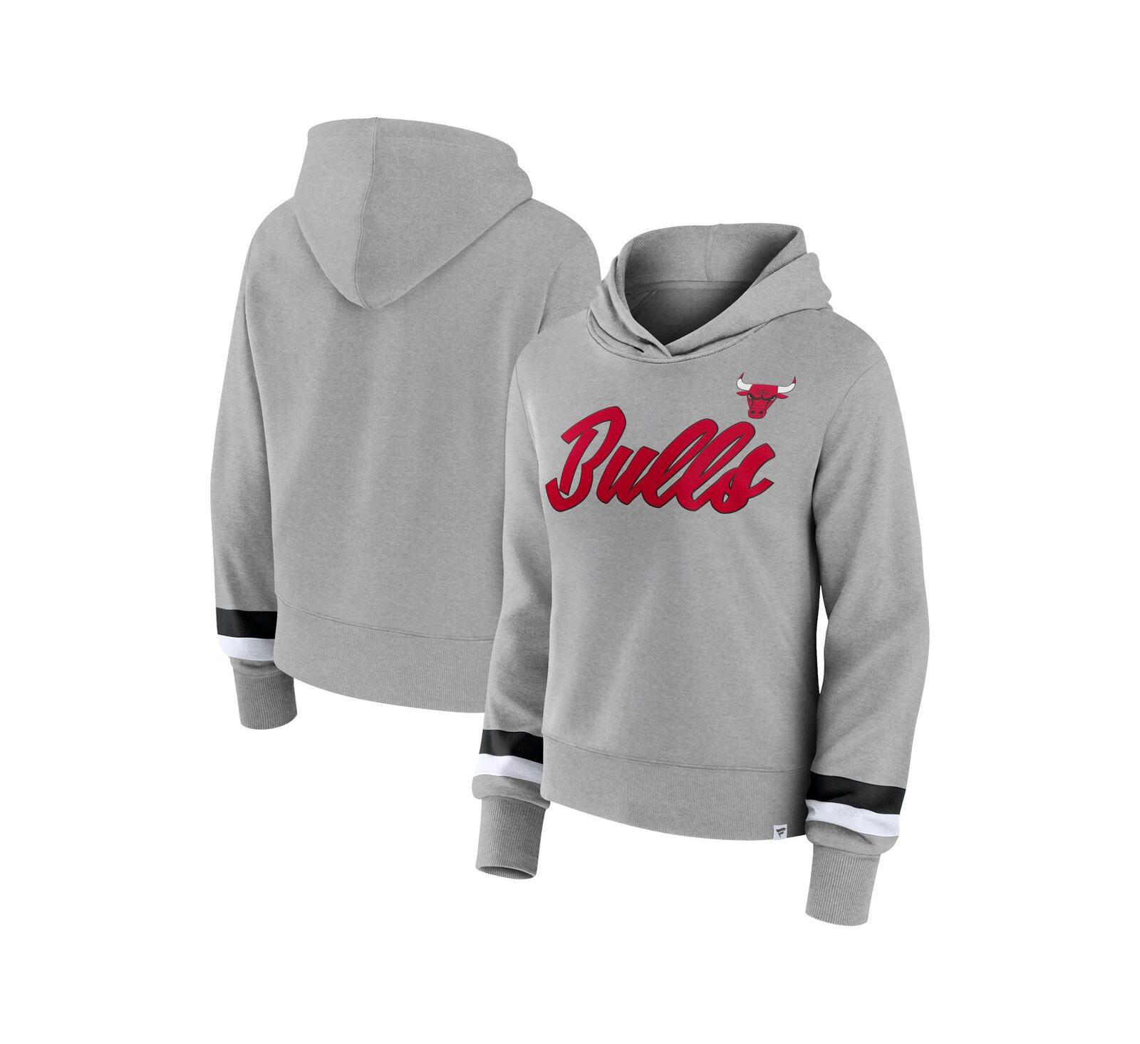 Женский худи Fanatics Heather Gray Chicago Bulls Halftime Pullover