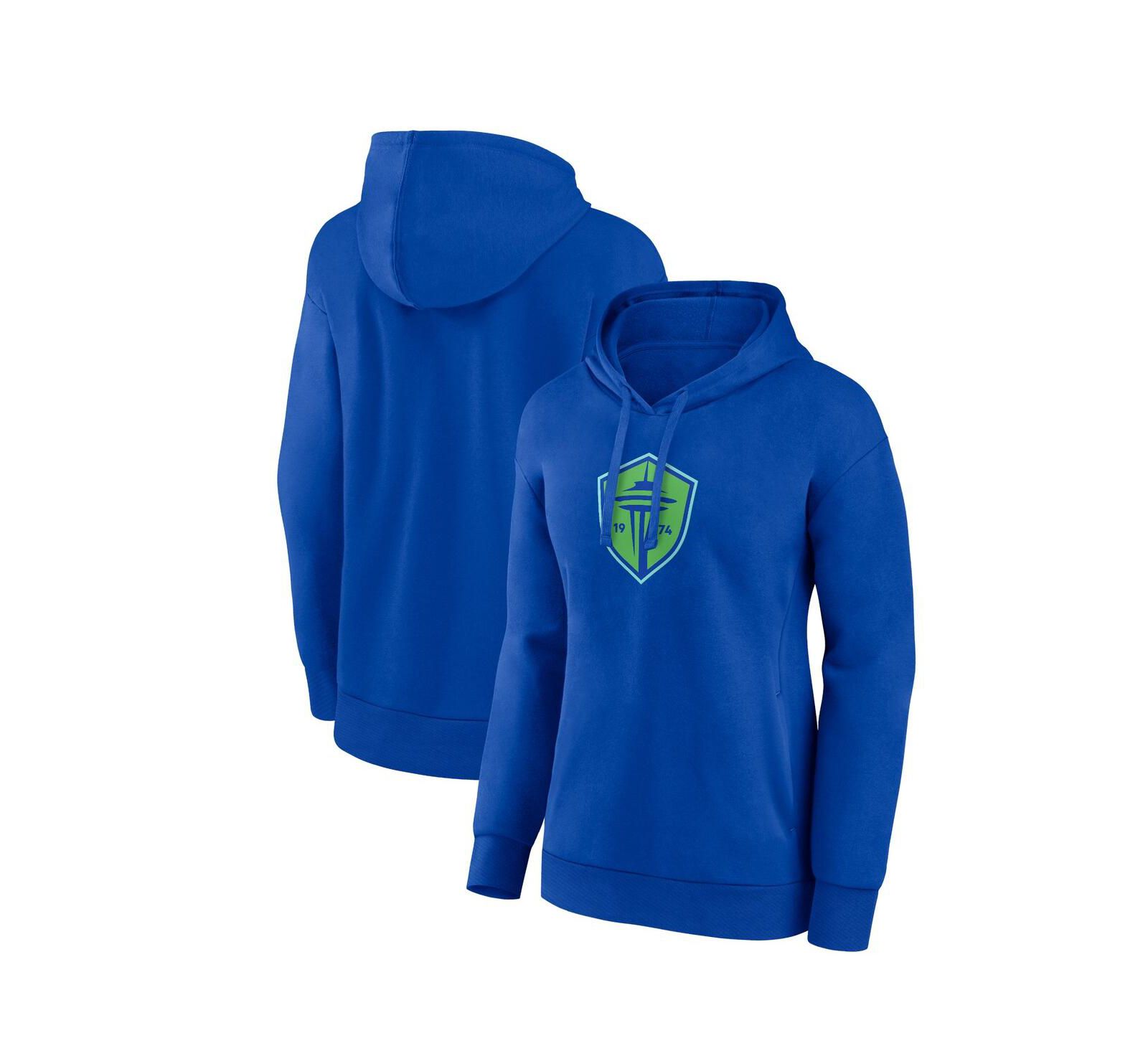 Women's Fanatics Blue Seattle Sounders FC Primary Logo Pullover Hoodie