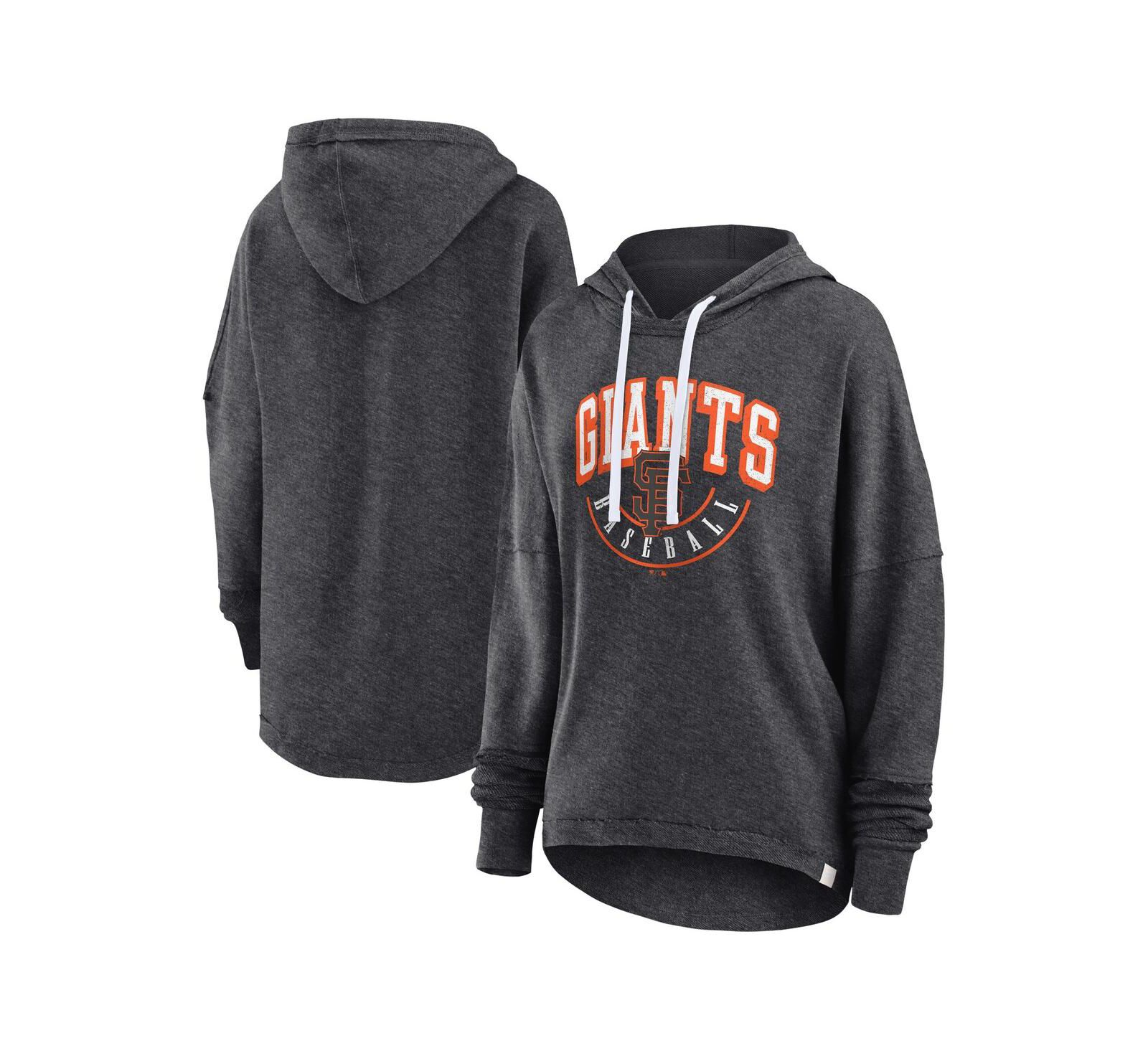 Женская толстовка-худи Fanatics Heather Charcoal Distressed San Francisco Giants Luxe Pullover