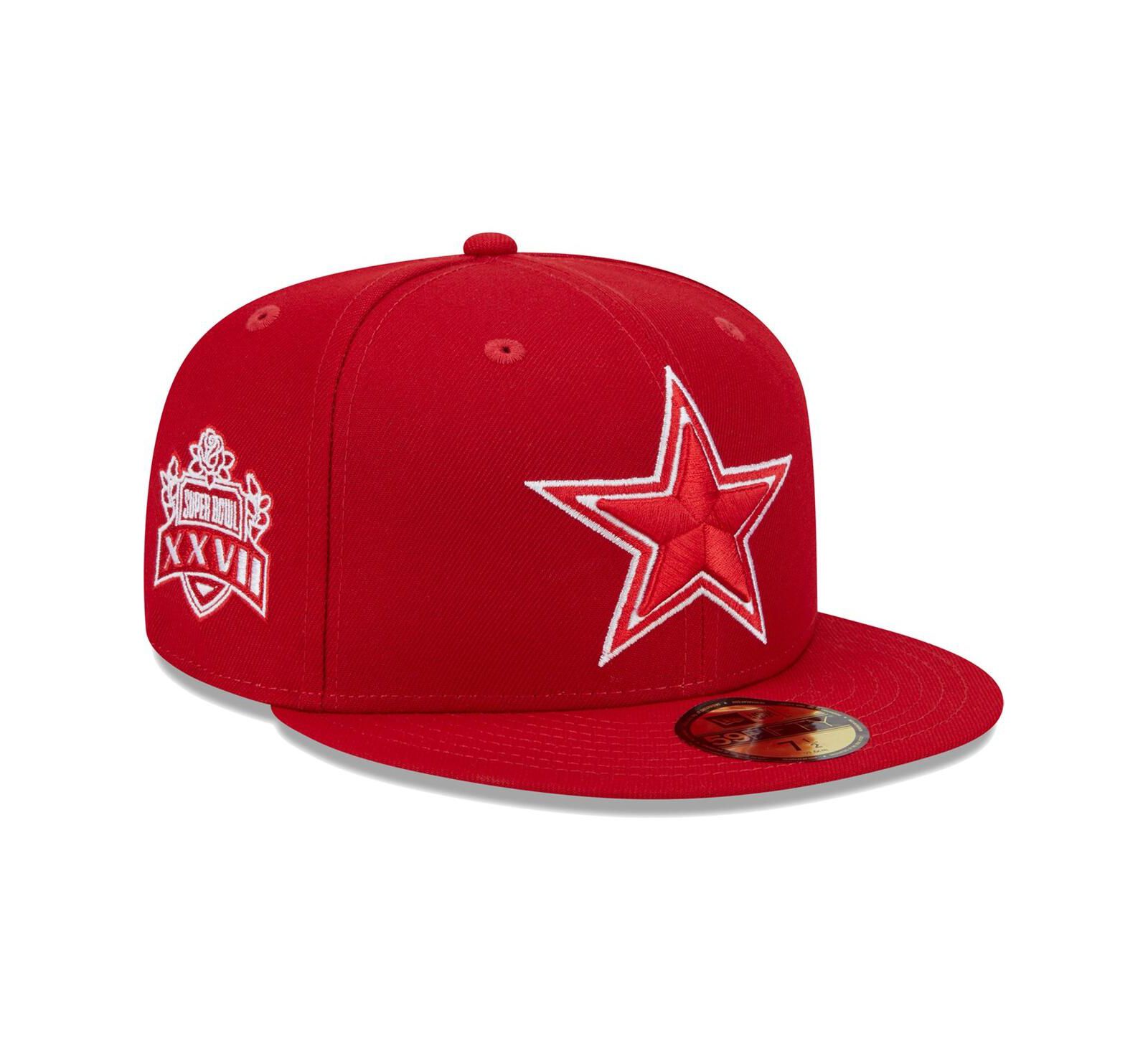 Мужская fitted-кепка New Era цветаscarlet, Dallas Cowboys Super Bowl XXVII Main Patch 59FIFTY